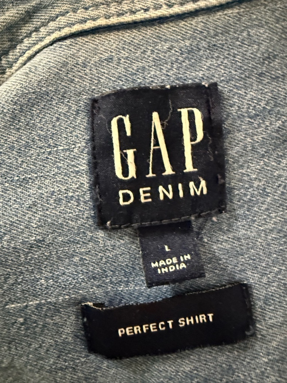 GAP Light Blue Denim Button-Down Shirt - Picture 5 of 5